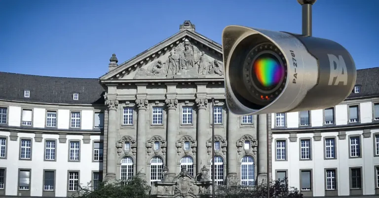 Oberlandesgericht Köln mit Überwachungskamera – Symbolbild für Behördenversagen nach dem Berliner CSD-Anschlag 2026