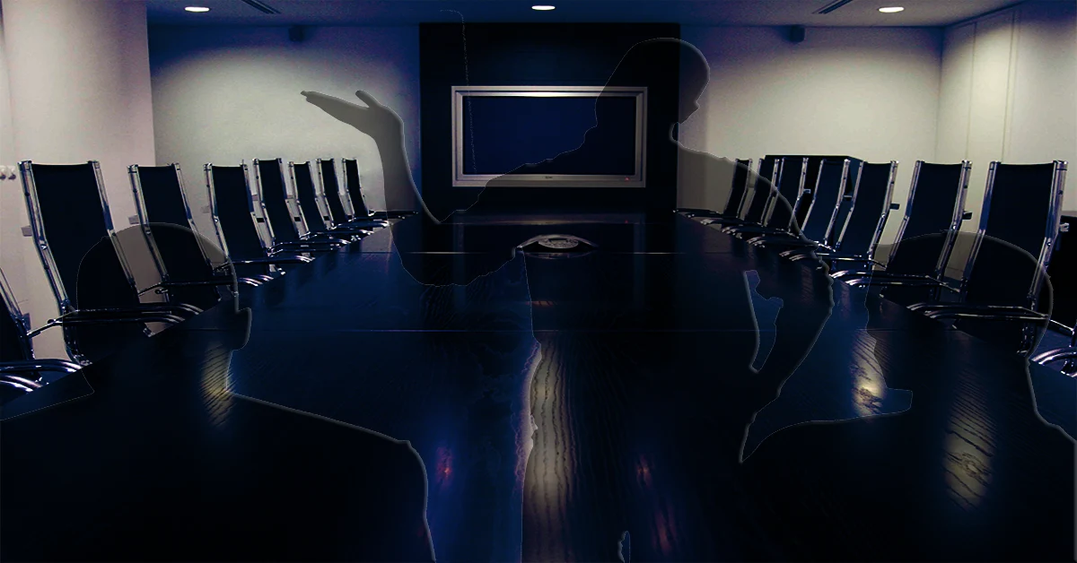 Dunkler Konferenzraum mit Silhouetten als Symbolbild für das Geheimtreffen von Pofalla und Platzeck in Baku