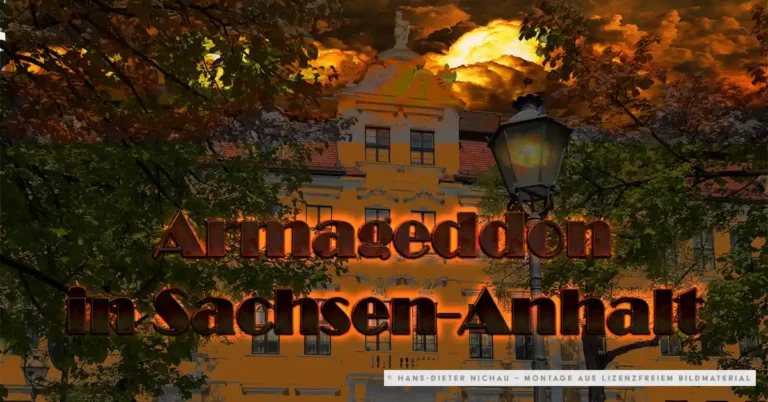 Dramatischer Abendhimmel über dem Landtag Sachsen-Anhalt — Symbolbild für die Landtagswahl am 6. September 2026