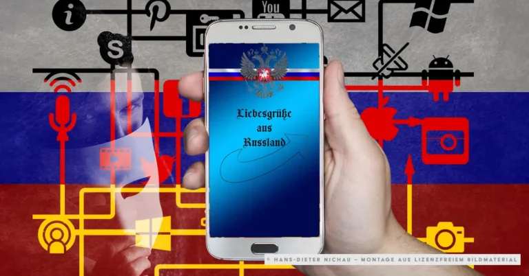Smartphone mit russischer Flagge und Social-Media-Netzwerk – Russland greift die Landtagswahlen 2026 an